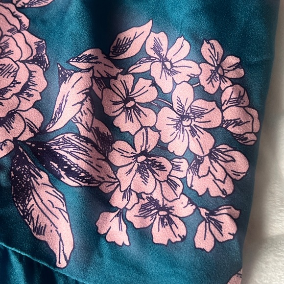 Polagram Pink and Teal Floral short Sleeve Dress1X - Picture 4 of 16